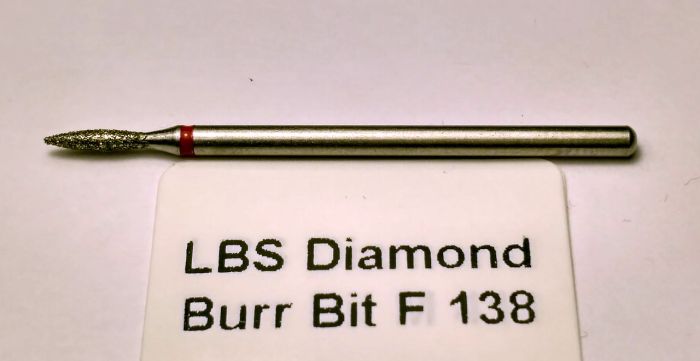 Фреза алмазна Полум'я,діаметр-1,8 мм,(червона насічка)