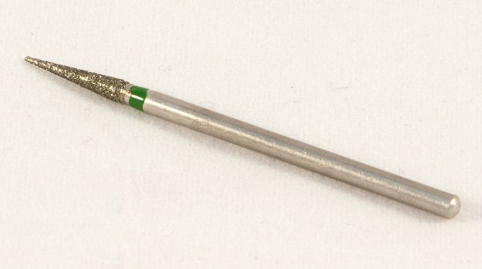 Фреза алмазна Конус, діаметр-2,4 мм, (зелена насічка)