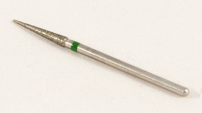 Фреза алмазна Конус, діаметр-2,8 мм, (зелена насічка)