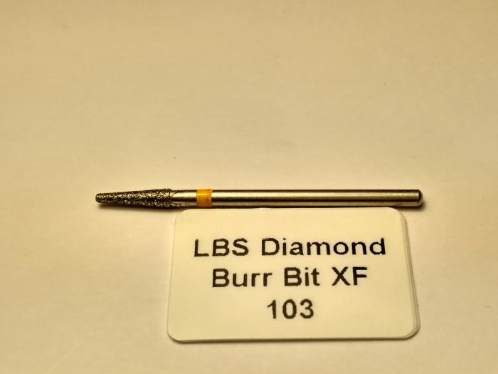 Фреза алмазна Конус, діаметр-2,7 мм, (жовта насічка)