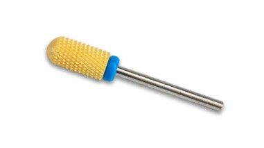 Фреза керамічна Yellow Barrel Ball M 029 циліндр закруглений з пластиковим кільцем (синя насічка)