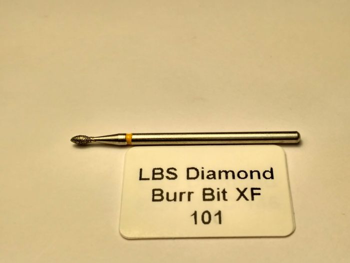 Фреза алмазна Нирка, діаметр - 1,9 мм, Н - 3,7 мм, (жовта насічка)