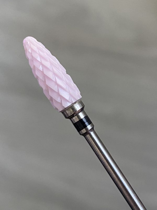 Фреза рожева керамічна Pink Flame XC кукурудза (чорна насічка)