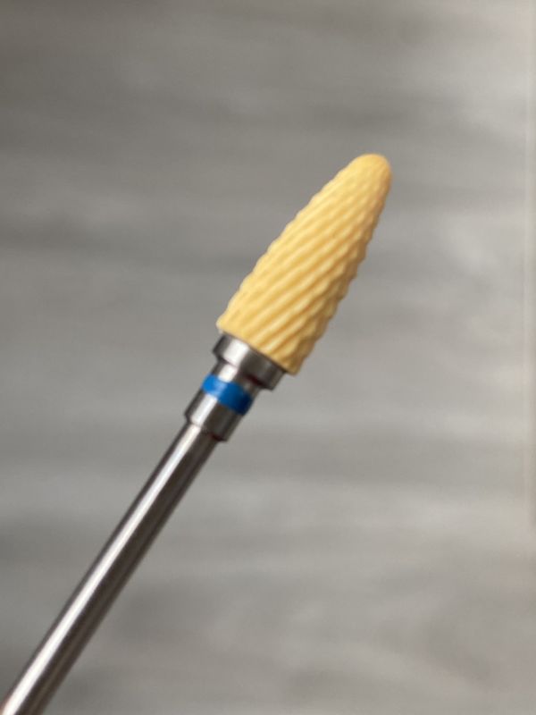 Фреза жовта керамічна Yellow Flame М кукурудза (синя насічка)