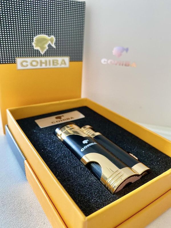 Зажигалка для сигар Cohiba СОВ-359 цвет Черный с Золотом