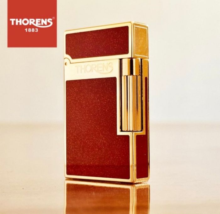 Роскошная Газовая Зажигалка Thorens в золоте и красном