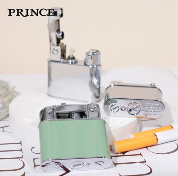 Бензиновая зажигалка Prince "Оливковый Хром" (Olive Chrome)