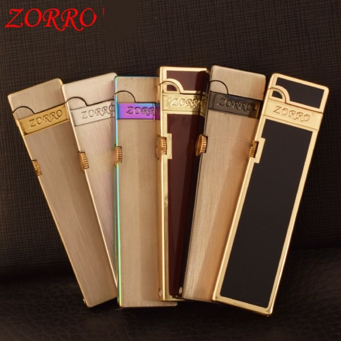 Бензиновая Зажигалка ZORRO Slim (Тонка) - Матовый Серый