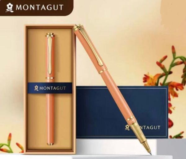 Элегантная шариковая ручка Montagut кораллово-розовый цвет