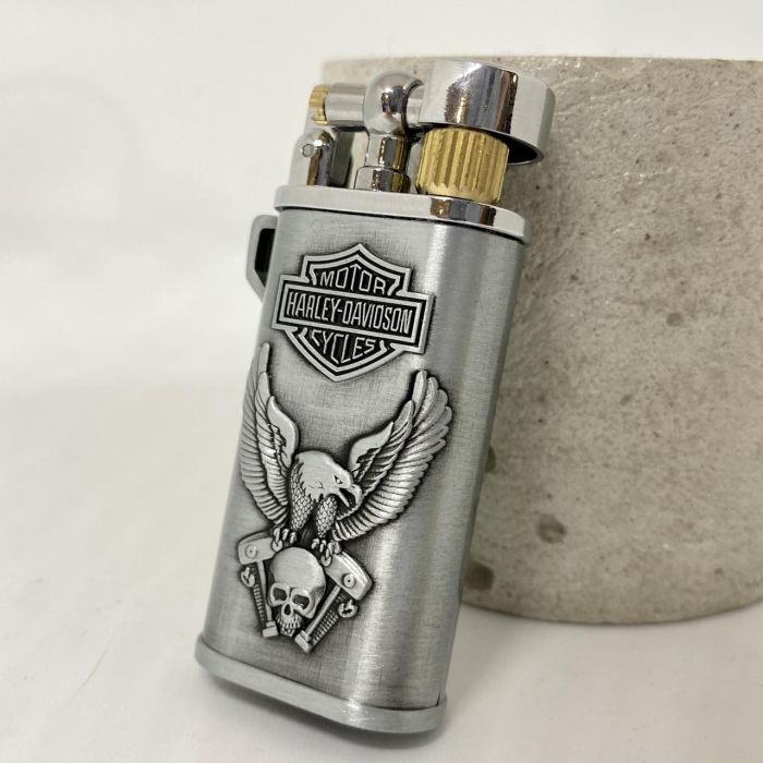 Газовая зажигалка Koji Harley Davidson серебристая