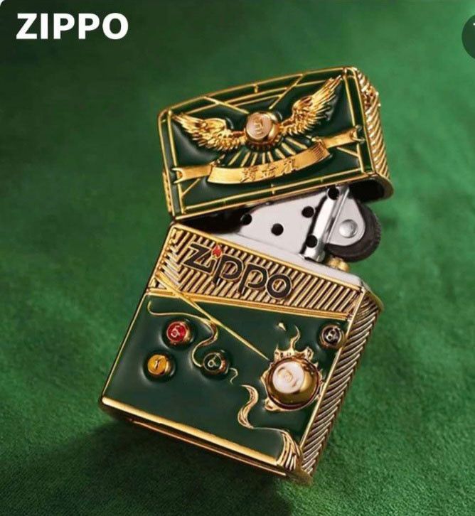 Коллекционная зажигалка Zippo Бильярд "Golden Billiards Edition" (Deep Green & Gold)