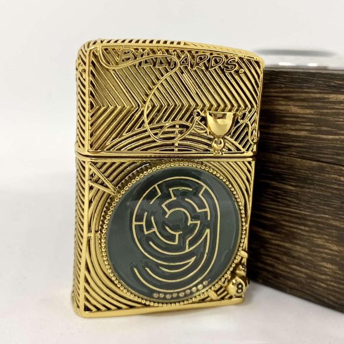 Коллекционная зажигалка Zippo Бильярд "Golden Billiards Edition" (Deep Green & Gold)