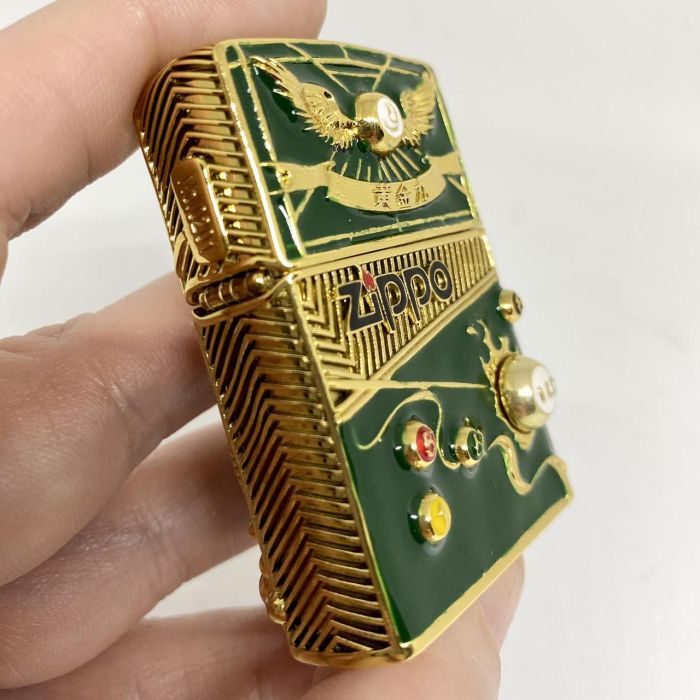 Коллекционная зажигалка Zippo Бильярд "Golden Billiards Edition" (Deep Green & Gold)
