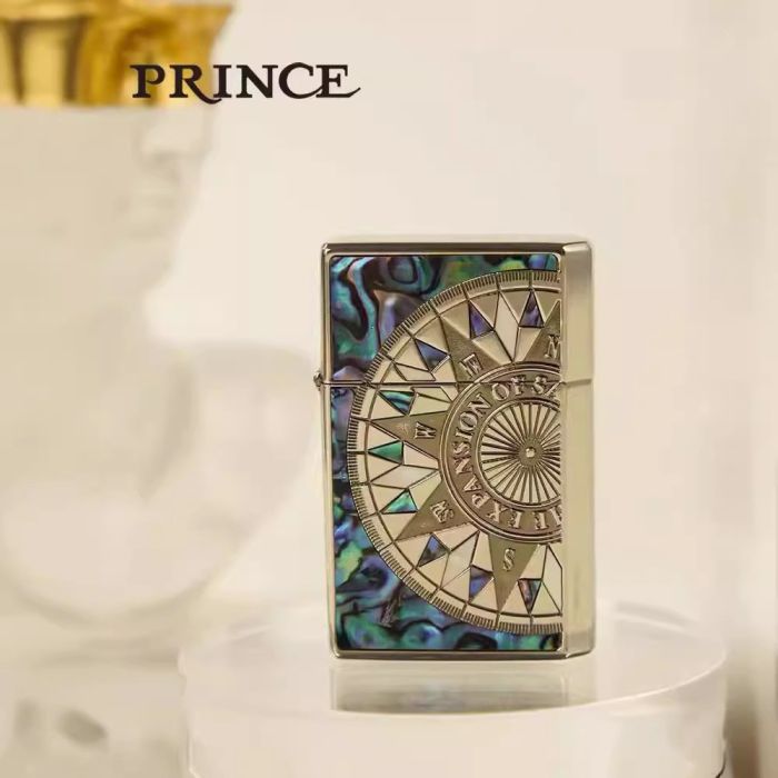 Бензиновая зажигалка Prince: Серия "Морская Экспансия" (Abalone Shell Edition)