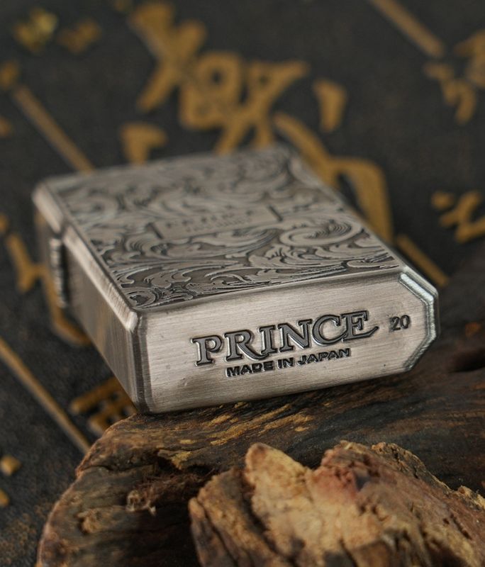 Бензиновая зажигалка Prince (Japan Design) с растительным орнаментом в стиле "бароко"