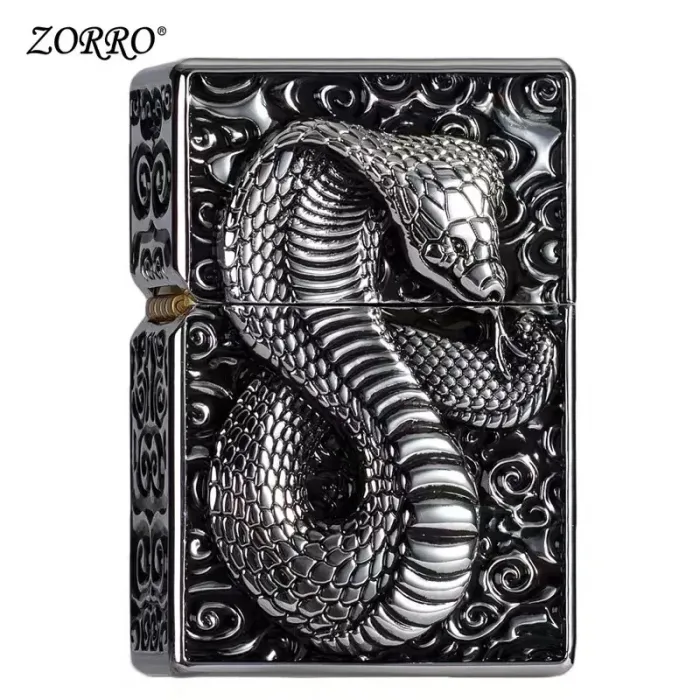 Бензиновая зажигалка Zorro "Ultimate Justice" - Коллекционная серия (Cobra Edition) Silver