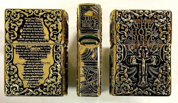 Бензиновая зажигалка Zorro «The Holy Bible» (Святое Письмо) – Коллекционное издание Золотистая