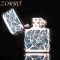 Бензиновая зажигалка Zorro «Ajour» Silver & Blue (Серебро с синей вставкой)