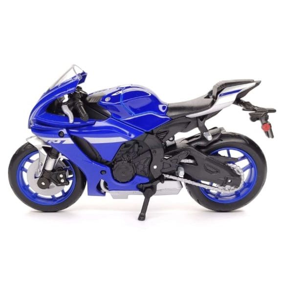 Коллекционная модель мотоцикла Yamaha YZF-R1 (2021) - Масштаб 1:18 (Maisto) синяя