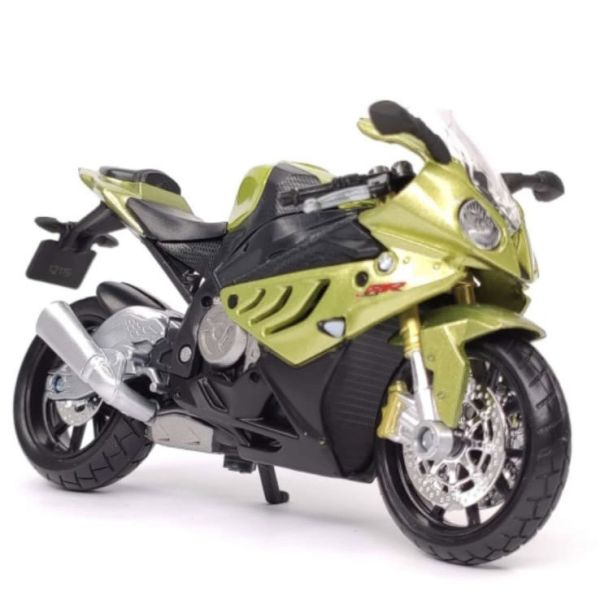 Коллекционная модель мотоцикла BMW S1000RR - Масштаб 1:18 (Maisto Special Edition) золотисто-зеленый металлик