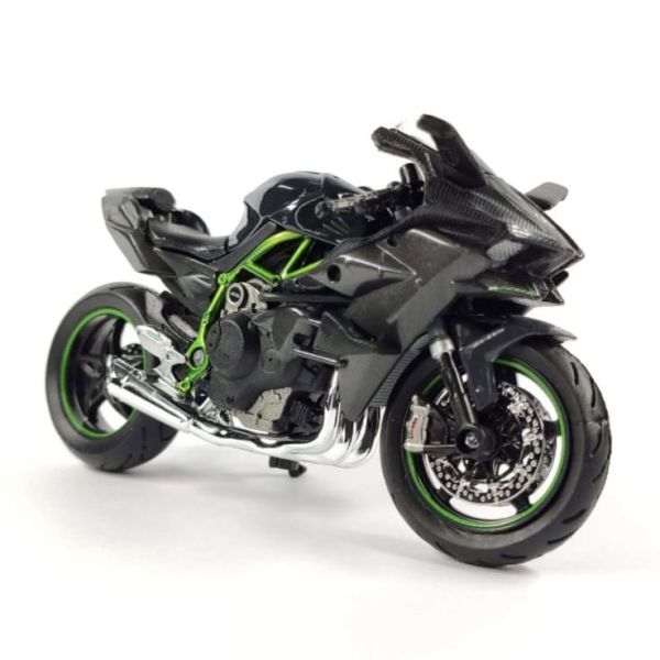 Коллекционная модель мотоцикла Kawasaki Ninja H2R - Масштаб 1:18 (Maisto) Цвет: Черный антрацит / Зеленый