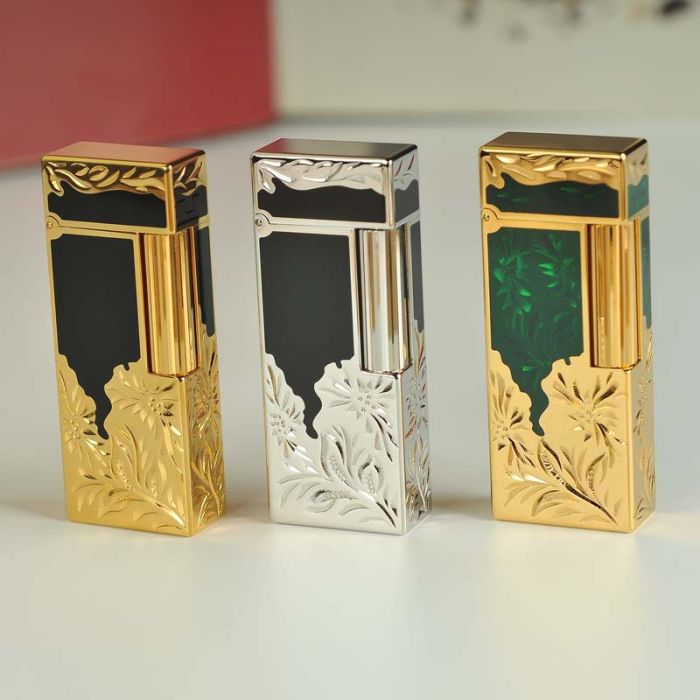 Газовая зажигалка премиум класса KELEISI с художественной гравировкой Black & Gold