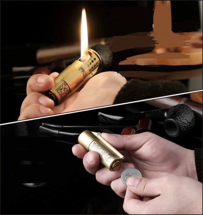 Бензиновая ветрозащитная зажигалка Promise «Dragon Gold»