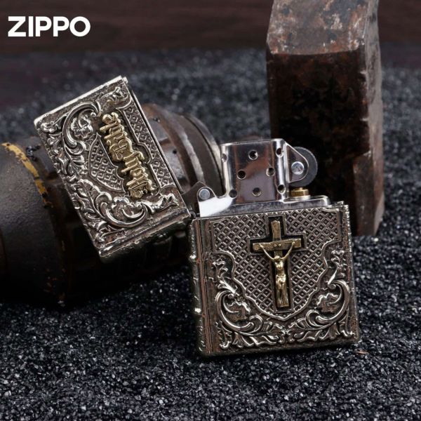 Эксклюзивная бензиновая зажигалка Zippo "Holy Bible" - Коллекционная модель в деревянном боксе