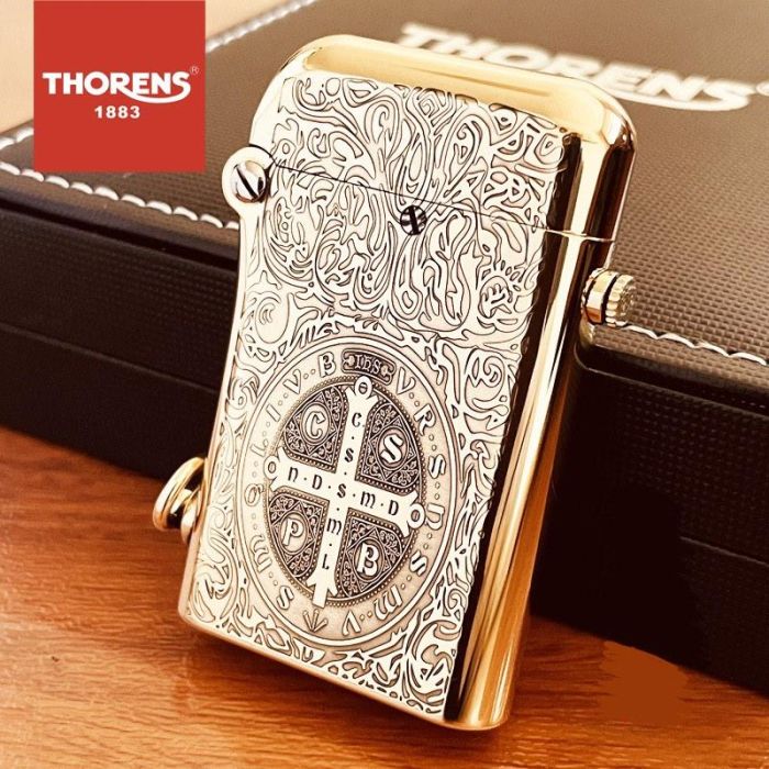 Бензинова запальничка Thorens (Limited Edition): Medal of Saint Benedict Хрест Святого Бенедикта