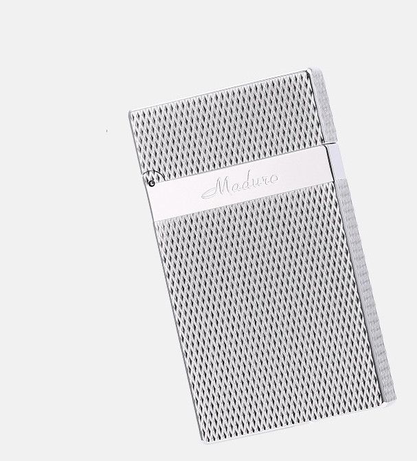 Бензиновая зажигалка Maduro с рифленым корпусом Diamond Cut Серебристая