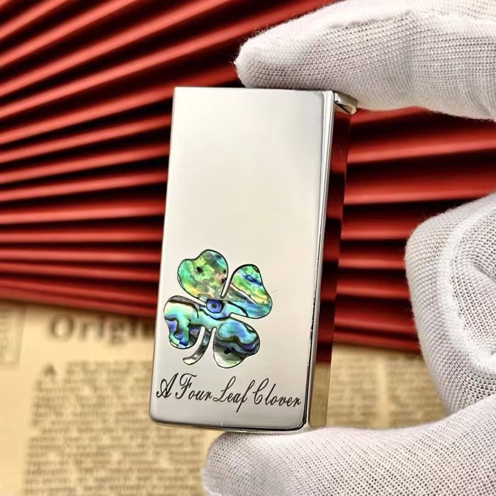 Бензиновая зажигалка ZORRO «A Four Leaf Clover» с перламутровой инкрустацией (Клевер)