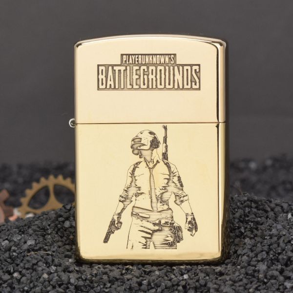 Бензиновая латунная зажигалка Zorro «PUBG: PlayerUnknown's Battlegrounds»(подарок для фанатов культовой игры)