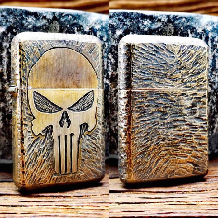 Бензинова латунна запальничка Zorro 790 "Каратель" (The Punisher) — Хендмейд дизайн