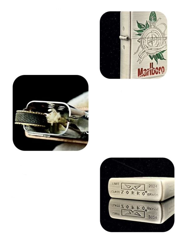 Бензиновая зажигалка Zorro "Marlboro - I Came, I Saw, I Conquerered" Limited Edition (Колекционная серия)