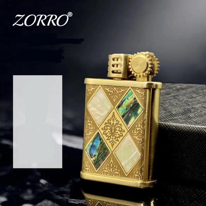Бензиновая зажигалка Zorro Ultimate Justice 587 Brass с вставками-хамелеон
