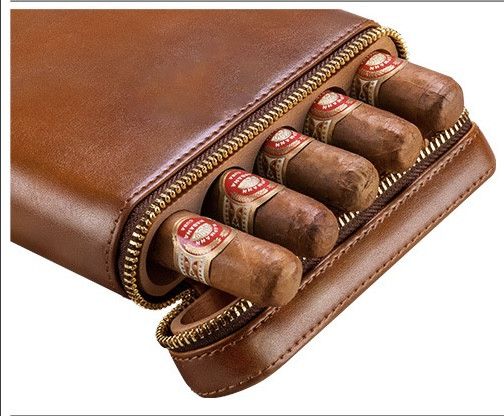 Кожаный хьюмидор-футляр для 5 сигар Cigarloong (Коричневый)